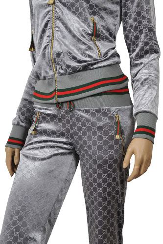 womens gucci silver metallic suit|women's Gucci tracksuit.